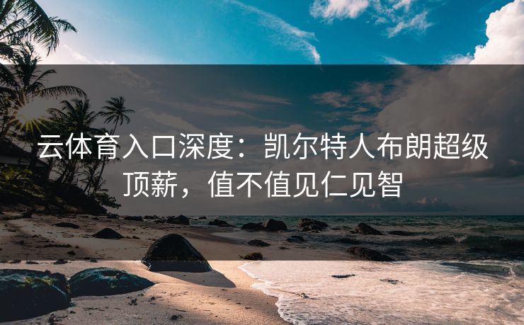 云体育入口深度：凯尔特人布朗超级顶薪，值不值见仁见智  第1张