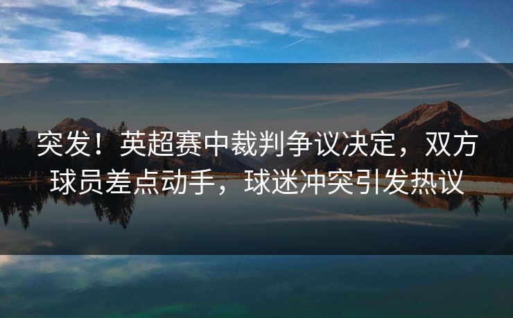 突发！英超赛中裁判争议决定，双方球员差点动手，球迷冲突引发热议  第1张